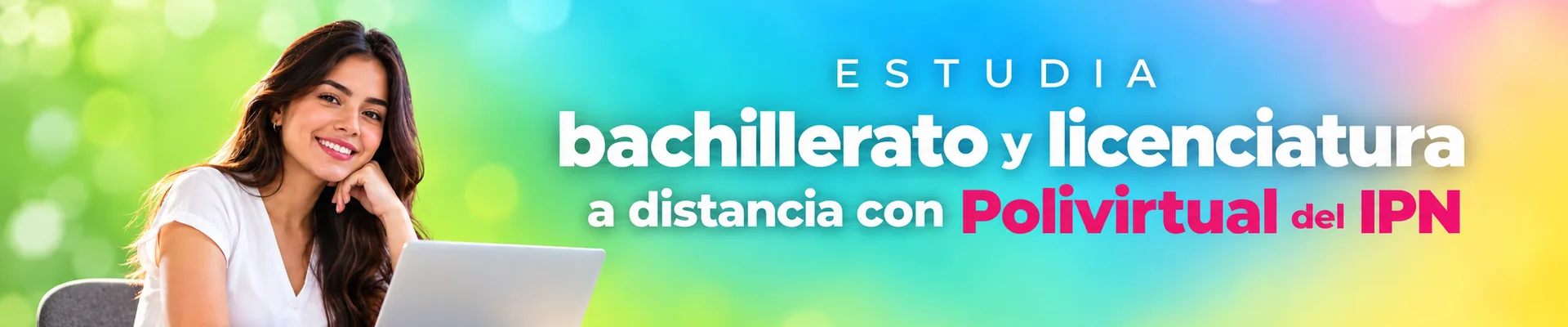 Estudiante frente a su laptop: estudia bachillerato y licenciatura a distancia con Polivirtual del IPN.