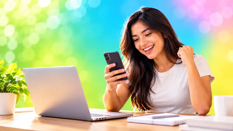 Aspirante revisa en su celular la ayuda por WhatsApp para su proceso en Polivirtual